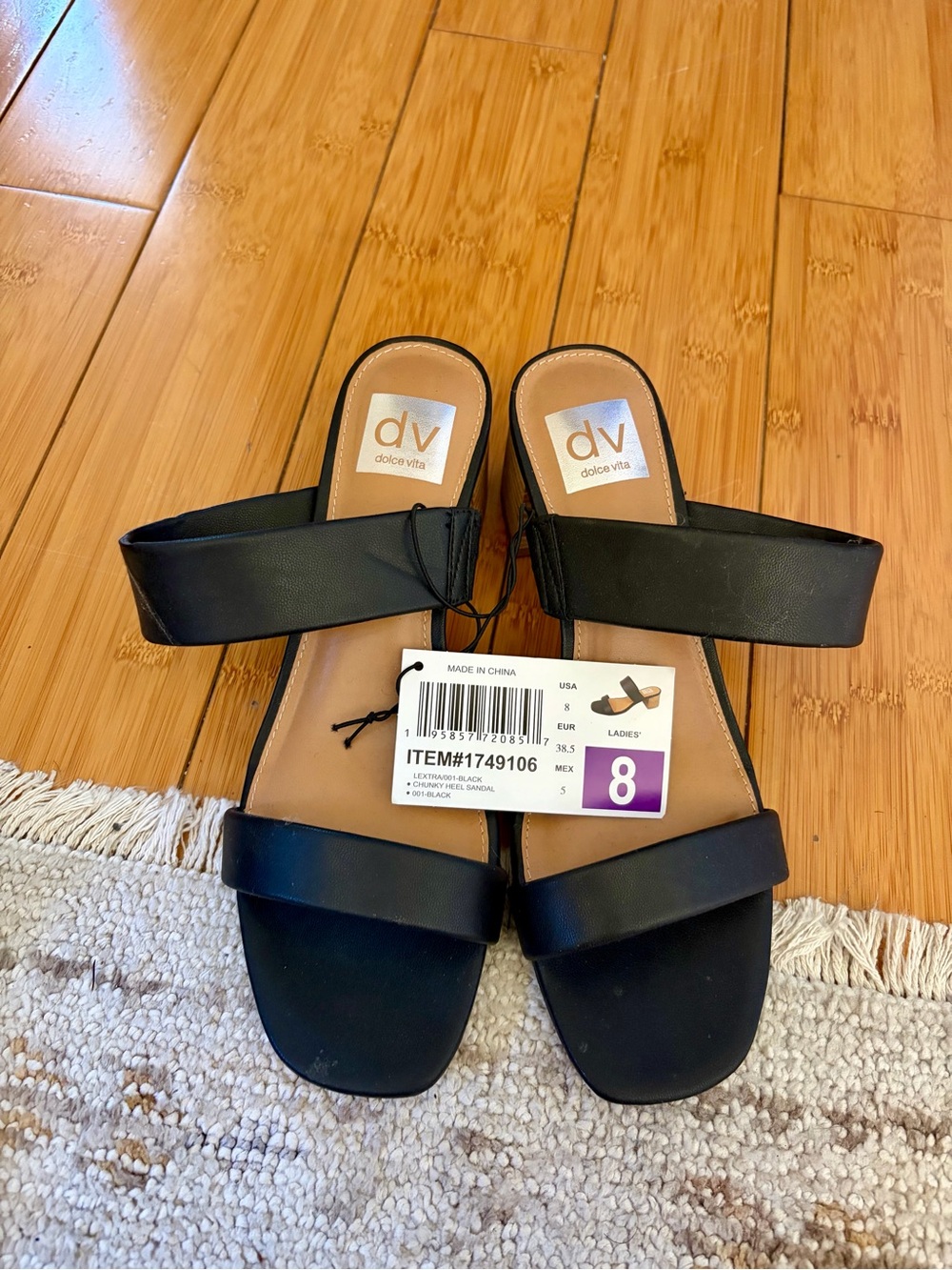 DV by Dolce Vita Black Dual-Strap Slide Wedge